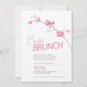 水彩 春の花 ピンクのブライダル ブランシュ 招待状 (正面)