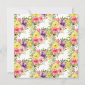 水彩 春の花 ブライダルシャワー 招待状 (裏面)