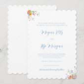 水彩 春の花 モチーフのウェディング招待状 招待状 (正面/裏面)