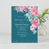 水彩 春の花 退職 招待状 (スタンド正面)