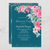 水彩 春の花 退職 招待状 (正面/裏面)