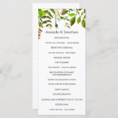 水彩 春の葉 ウェディングプログラム プログラム (正面/裏面)