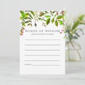 水彩 春の葉 ブライダルシャワー アドバイス 招待状 (スタンド正面)