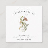 水彩 春の野生の花 スクエア名刺 (正面)