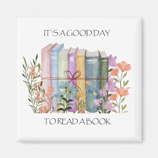 水彩「本に良い日読だ」 マグネット (正面)