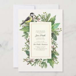 水彩。森。卒業パーティー招待状。 招待状