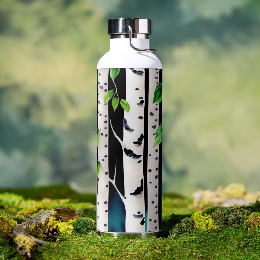 水彩《植物》アスペン木 ウォーターボトル (アウトドア)