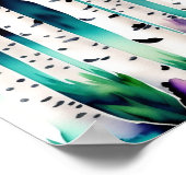 水彩《植物》アスペン木 ポスター (角)