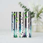 水彩《植物》アスペン木 ポストカード (スタンド正面)