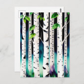 水彩《植物》アスペン木 ポストカード (正面/裏面)