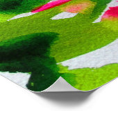 水彩《植物》スイレン抽象芸術オリジナル素晴らし芸術 ポスター (角)