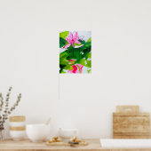 水彩《植物》スイレン抽象芸術オリジナル素晴らし芸術 ポスター (キッチン)