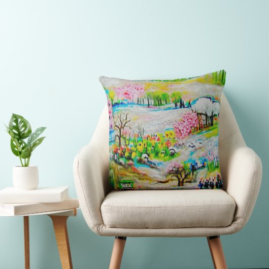 水彩（横） 2 クッション (椅子)