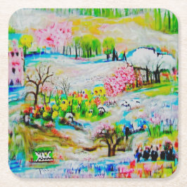 水彩(横) 2 スクエアペーパーコースター