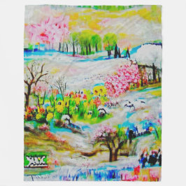 水彩（横） 2 フリースブランケット