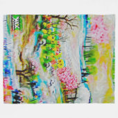 水彩（横） 2 フリースブランケット (正面(横))