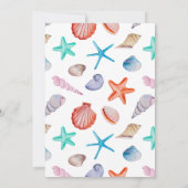 水彩 海の中のベイビーシャワー 招待状 (裏面)