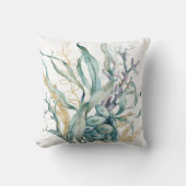 水彩 海の中 クラゲ クッションカバー クッション (正面)