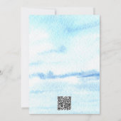 水彩 海岸 航海 ビーチ セーブ・ザ・デート (裏面)