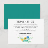 水彩 海藍色 花卉 結婚案内 エンクロージャーカード (正面/裏面)