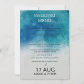 水彩 海辺 サマー ウェディング メニュー 招待状 (正面)