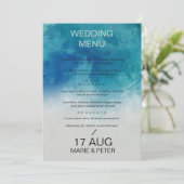 水彩 海辺 サマー ウェディング メニュー 招待状 (スタンド正面)