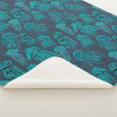 水彩"深い海"クラゲ毛布 シェルパブランケット (3/4)