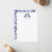 水彩(犬)スタッフォードドッグパーソナライズされた ノートカード (正面/裏面インサイチュ)