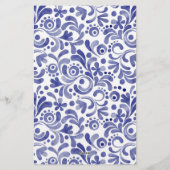 水彩（犬）スタッフォードドッグパーソナライズされた 便箋 (裏面)