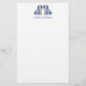 水彩（犬）スタッフォードドッグパーソナライズされた 便箋 (正面)