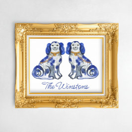 水彩（犬）スタッフォード犬 ポスター