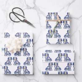 水彩（犬）スタッフォード犬 ラッピングペーパーシート