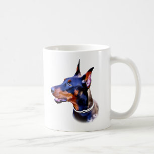 水彩(犬)ドーベルマン・ピンシェル コーヒーマグカップ
