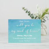 水彩「私のメイド・オブ・オーナー(花嫁付き添い人)?」 招待状 (スタンド正面)