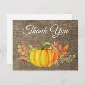 水彩 秋のカボチャ バルコニー 感謝カード (正面/裏面)