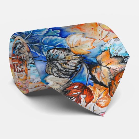 水彩 – 紅葉 – アート ネクタイ (ロール)