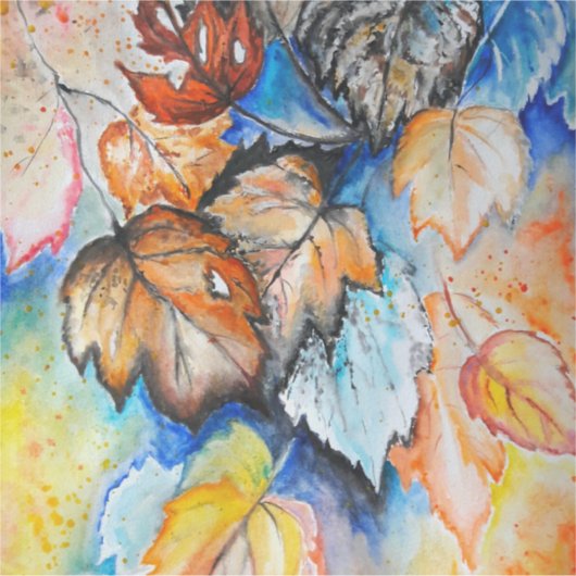 水彩 – 紅葉 シール (正面)