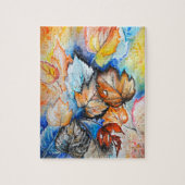 水彩 – 紅葉 ジグソーパズル (縦)