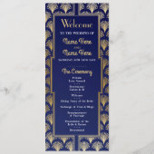 水彩 結婚式プログラム 1920年代 アートデコ ゴールド プログラム (正面)