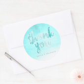 水彩 – 結婚式用シール-ティール（緑がかった色） |結婚式 ラウンドシール (封筒)