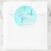 水彩 – 結婚式用シール-ティール（緑がかった色） |結婚式 ラウンドシール (バッグ)