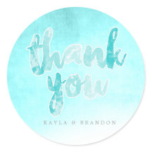 水彩 – 結婚式用シール-ティール（緑がかった色） |結婚式