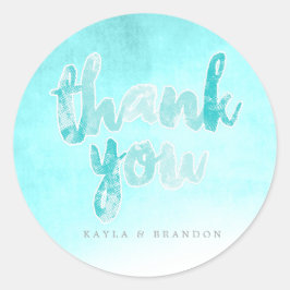 水彩 – 結婚式用シール-ティール（緑がかった色） |結婚式 ラウンドシール