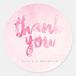 水彩 – 結婚式用シール – ピンク |結婚式 ラウンドシール