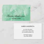 水彩（緑） 名刺 (正面/裏面)
