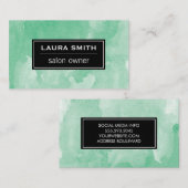 水彩（緑） 名刺 (正面/裏面)