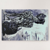 水彩 – 自然レディ – アート – カスタマイズ –  ジグソーパズル (横)