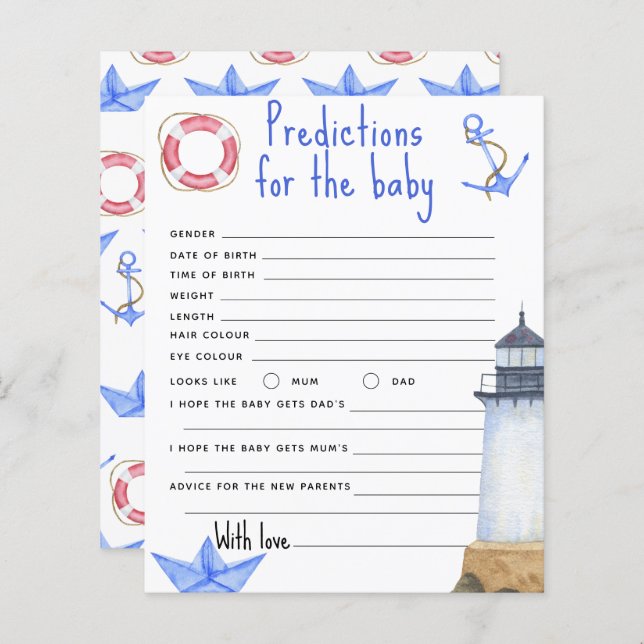 水彩 – 航海の予測とアドバイスベビー (正面/裏面)