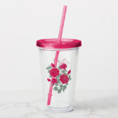 水彩、花、花束、バラ。 アクリルタンブラー (裏面)