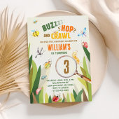 水彩 虫少年 誕生日 招待状